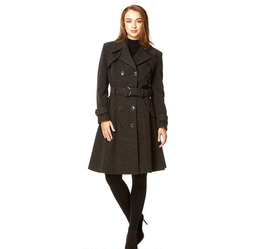 Wool Blend Double Breasted Coat