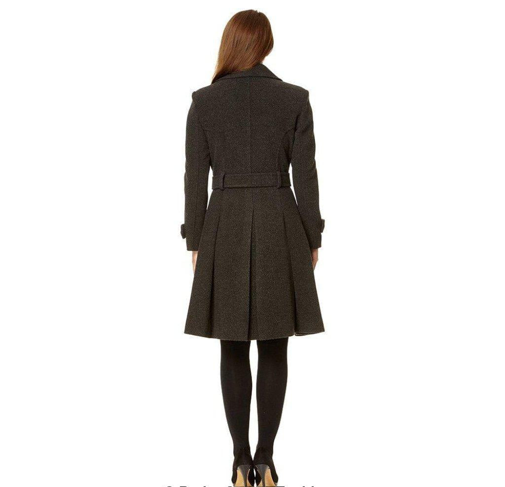 Wool Blend Double Breasted Coat