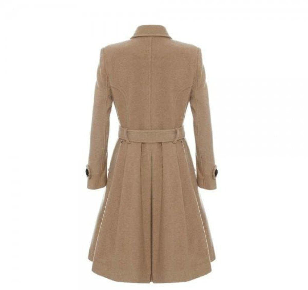 Wool Blend Double Breasted Coat