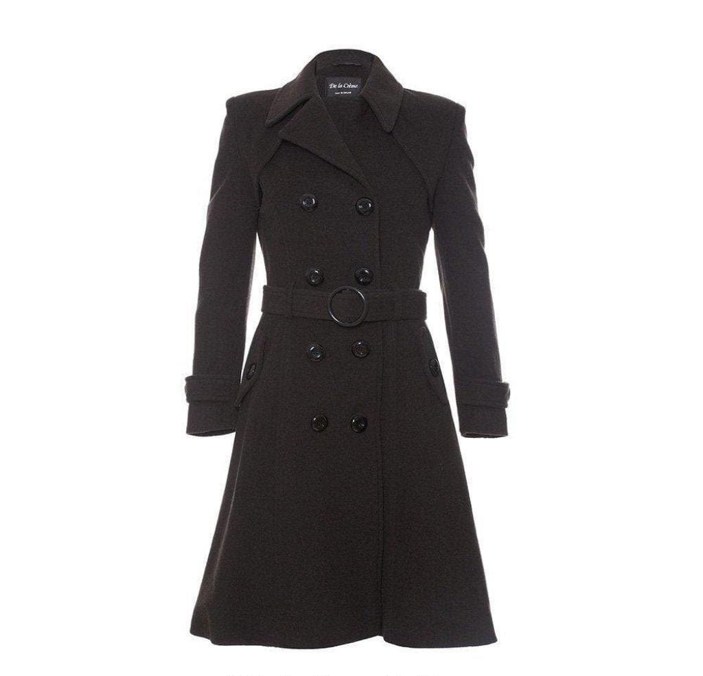 Wool Blend Double Breasted Coat