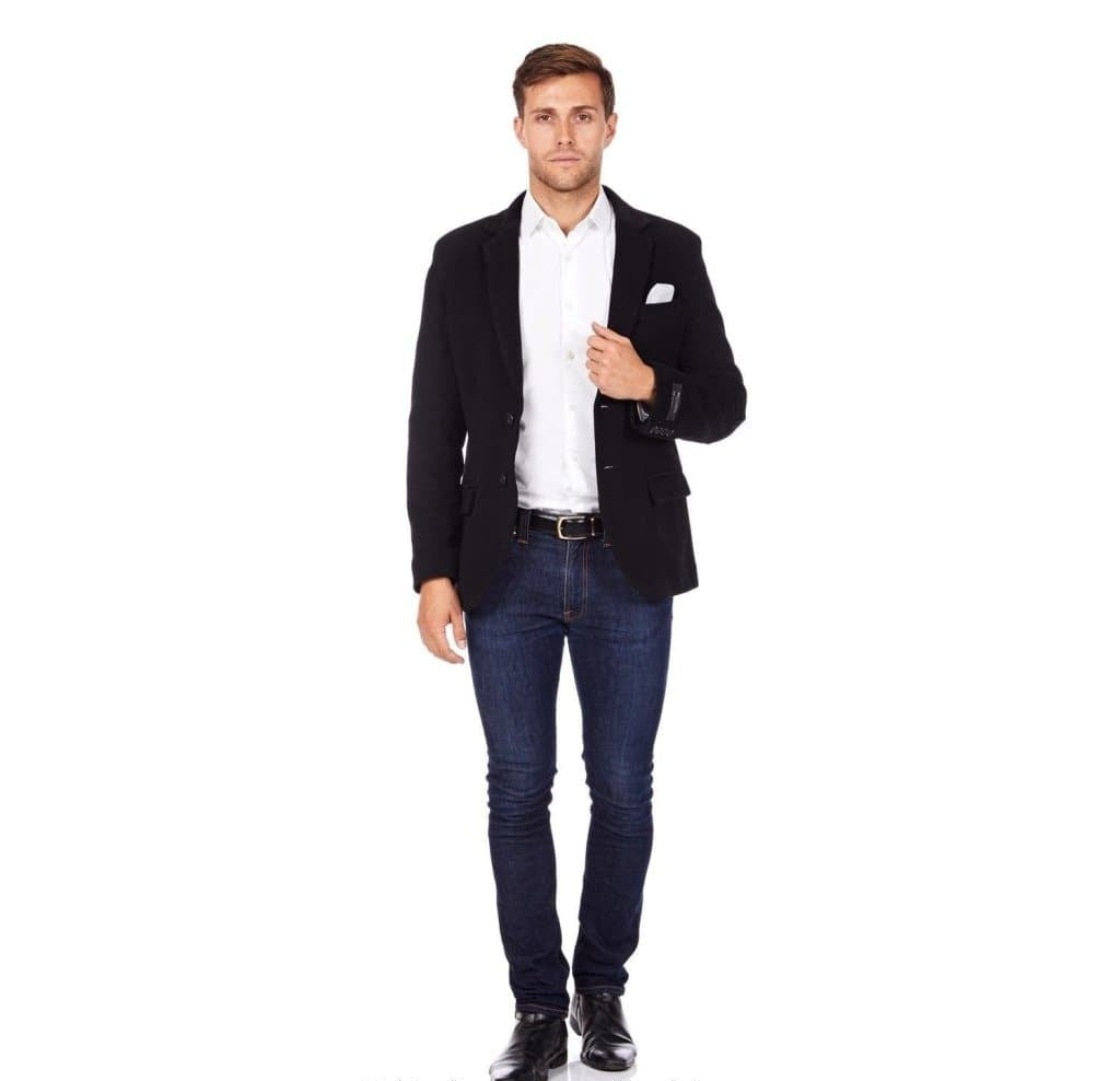 Wool Blend Velvet Trim Formal/Casual Blazer