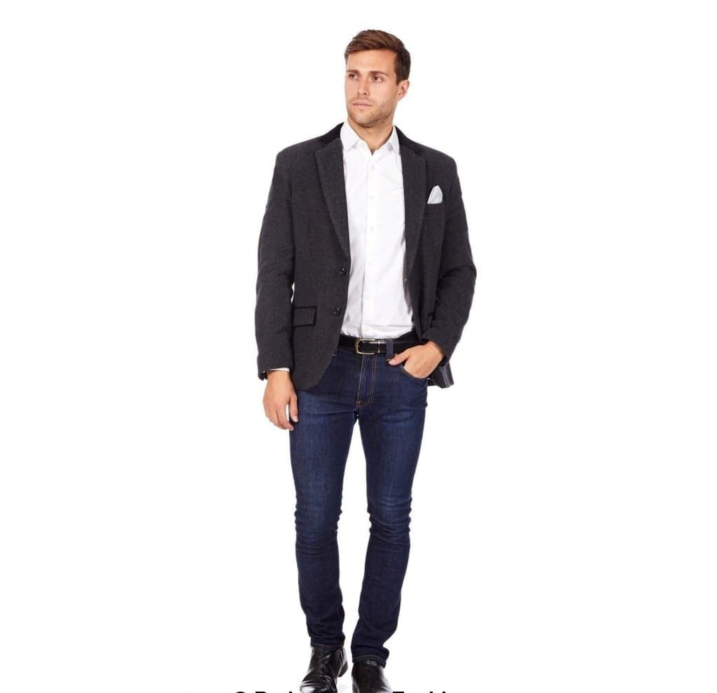 Wool Blend Velvet Trim Formal/Casual Blazer