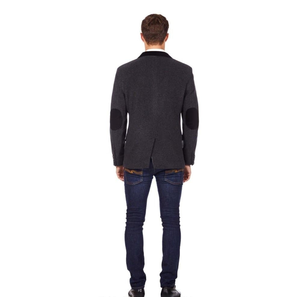 Wool Blend Velvet Trim Formal/Casual Blazer