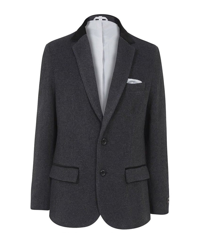 Wool Blend Velvet Trim Formal/Casual Blazer