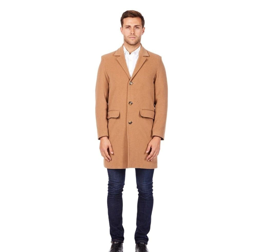 Men's Single Breasted Wool Mix Overcoat