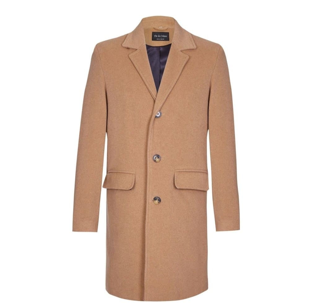 Men's Single Breasted Wool Mix Overcoat