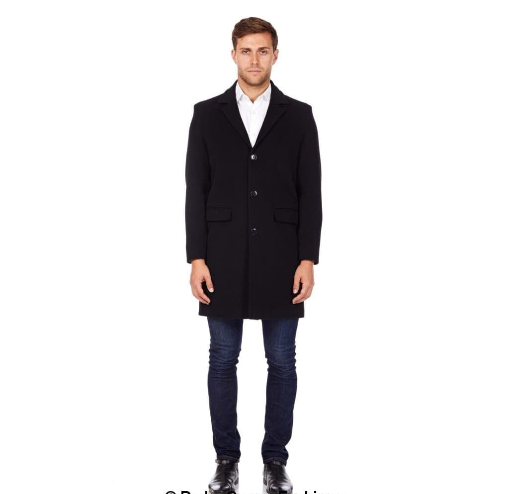 Men's Single Breasted Wool Mix Overcoat