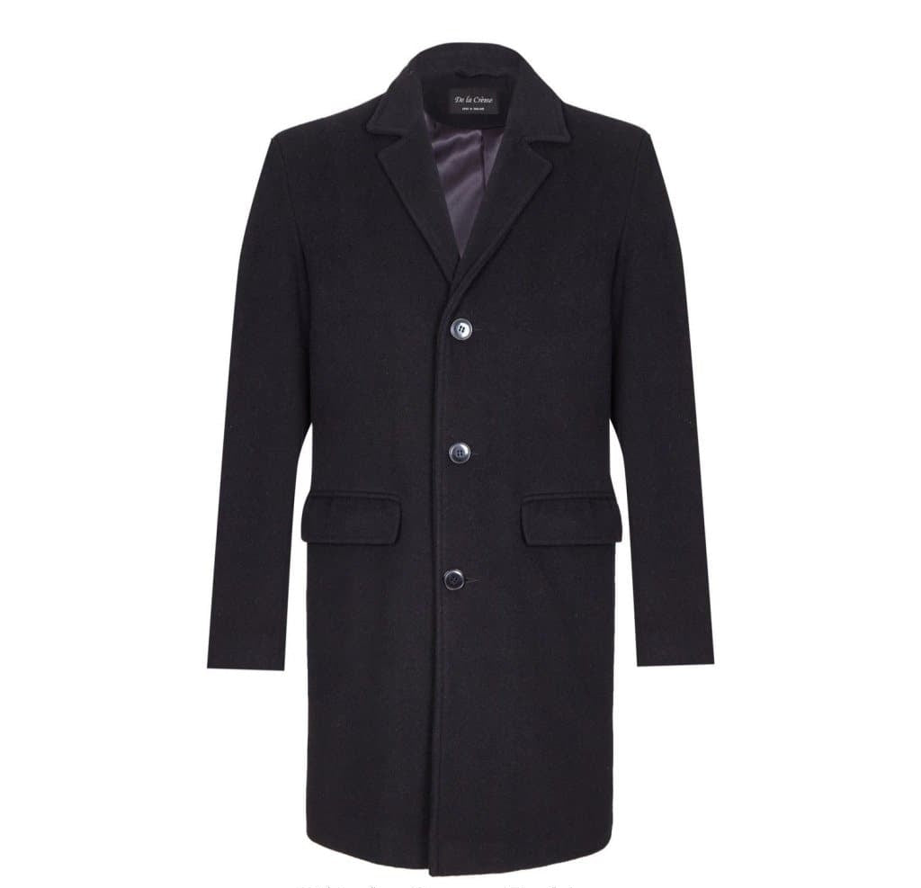 Men's Single Breasted Wool Mix Overcoat