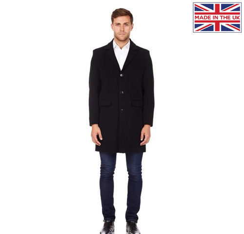 Men's Single Breasted Wool Mix Overcoat