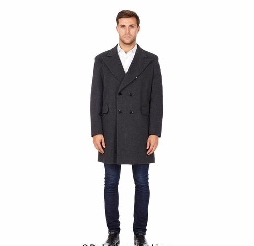 Men's Wool Blend Double Breasted Overcoat