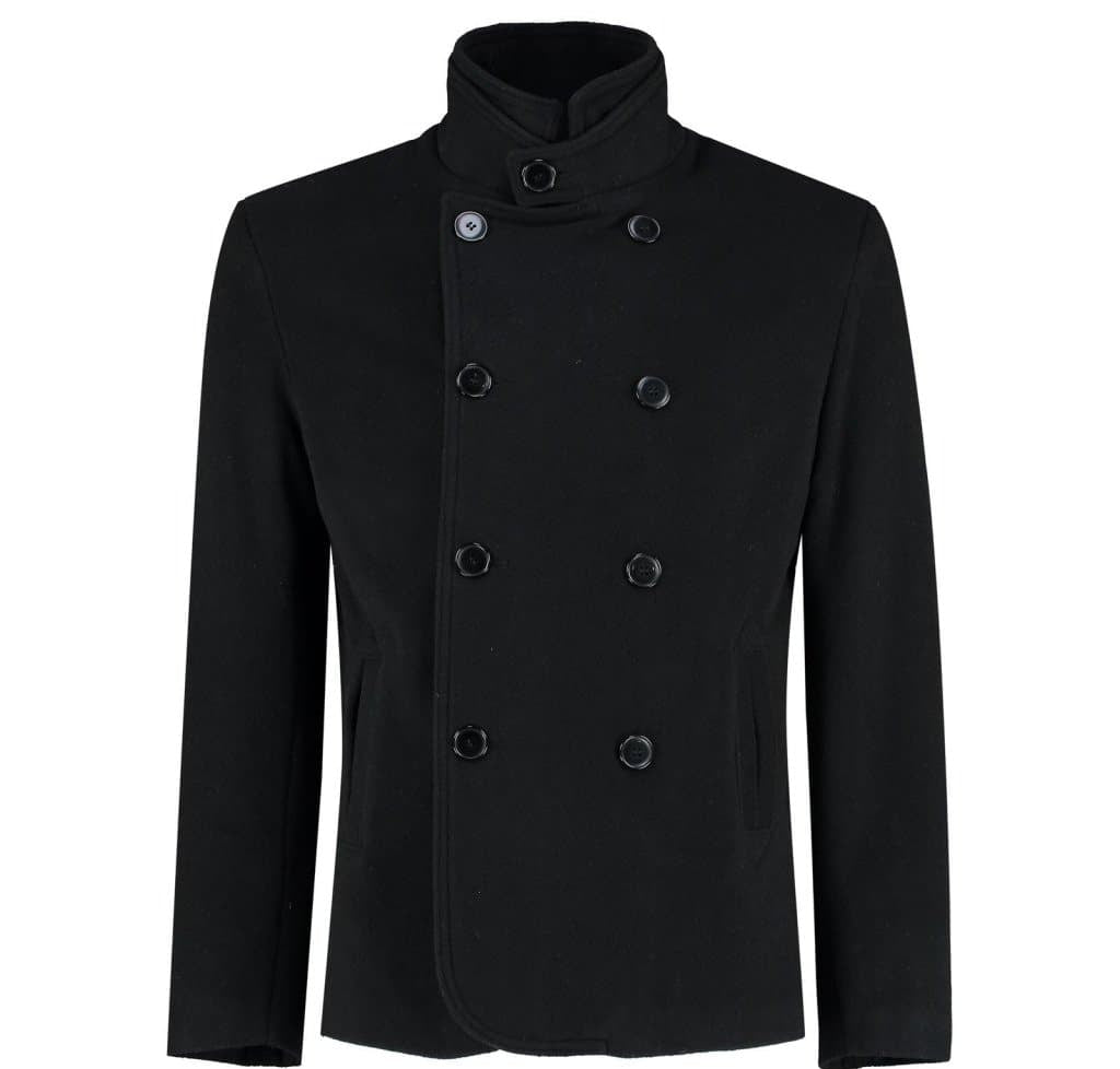 Men's Wool Blend Double Breasted Short Reefer Coat