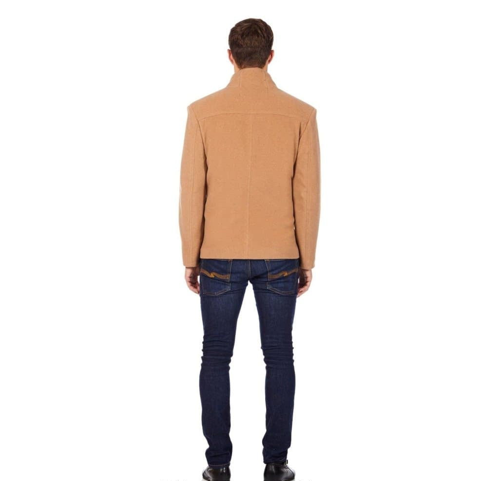 Men's Wool Blend Double Breasted Short Reefer Coat