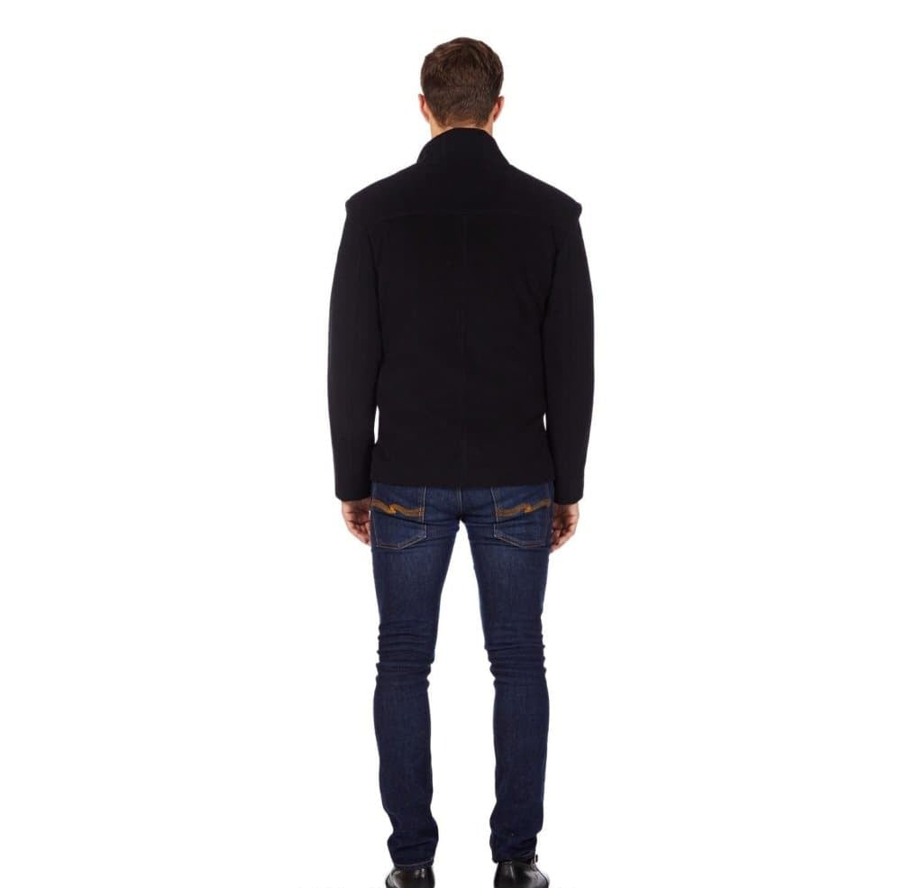 Men's Wool Blend Double Breasted Short Reefer Coat