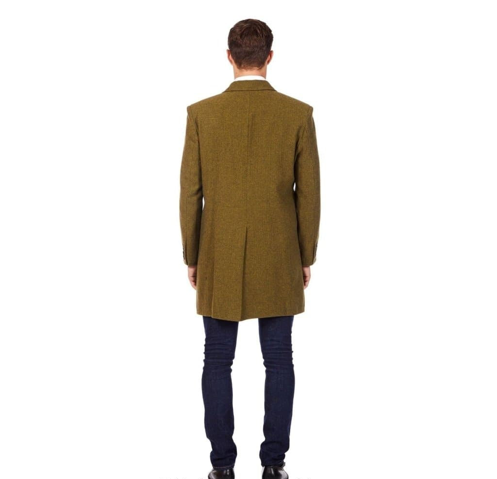 Mens Wool Blend Herringbone Design Coat