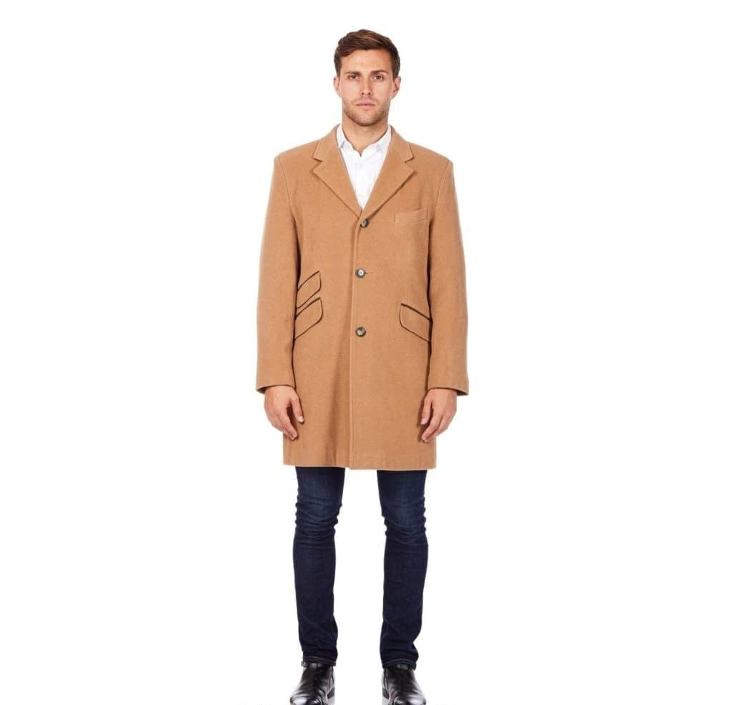 Wool Blend Single Breasted Retro Mod Coat