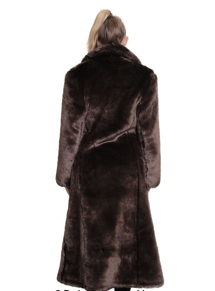 Womens Faux Fur Long Coat