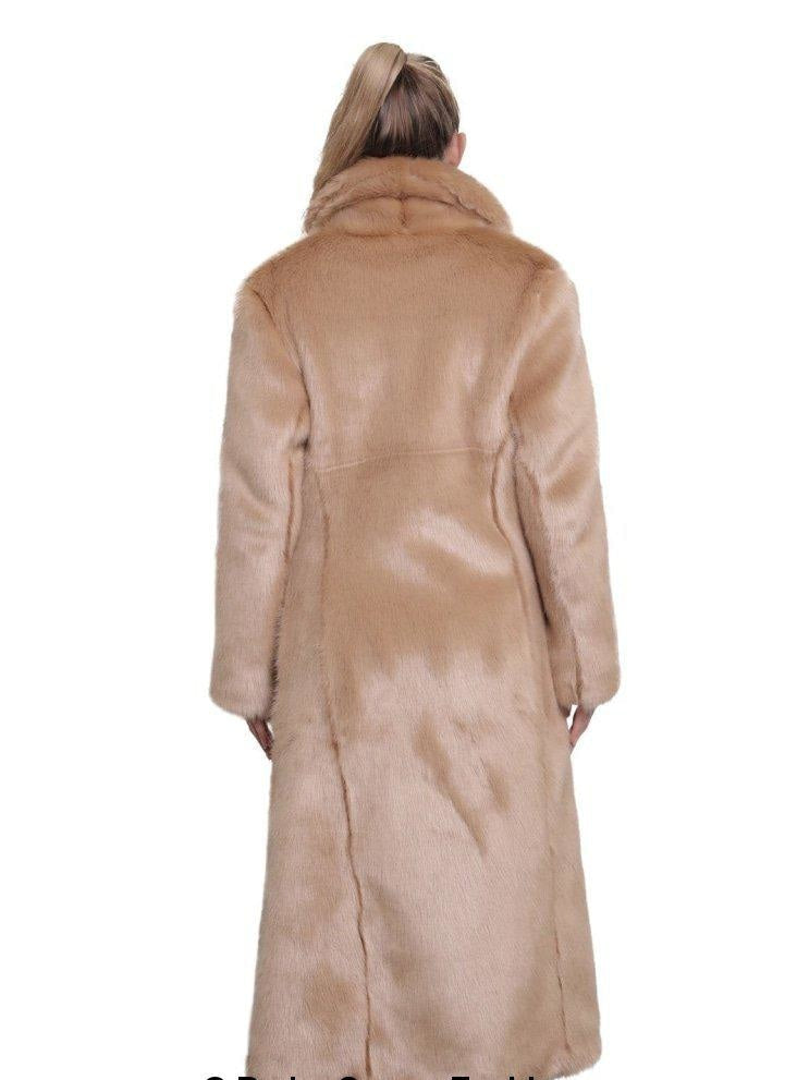 Womens Faux Fur Long Coat