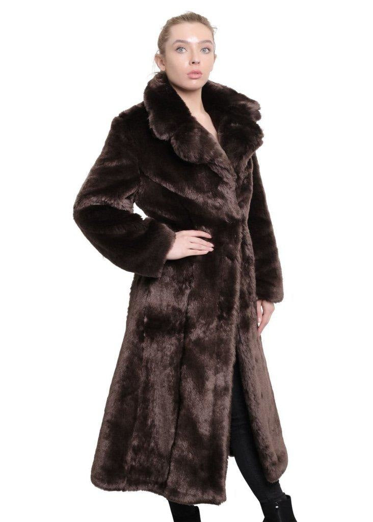 Womens Faux Fur Long Coat