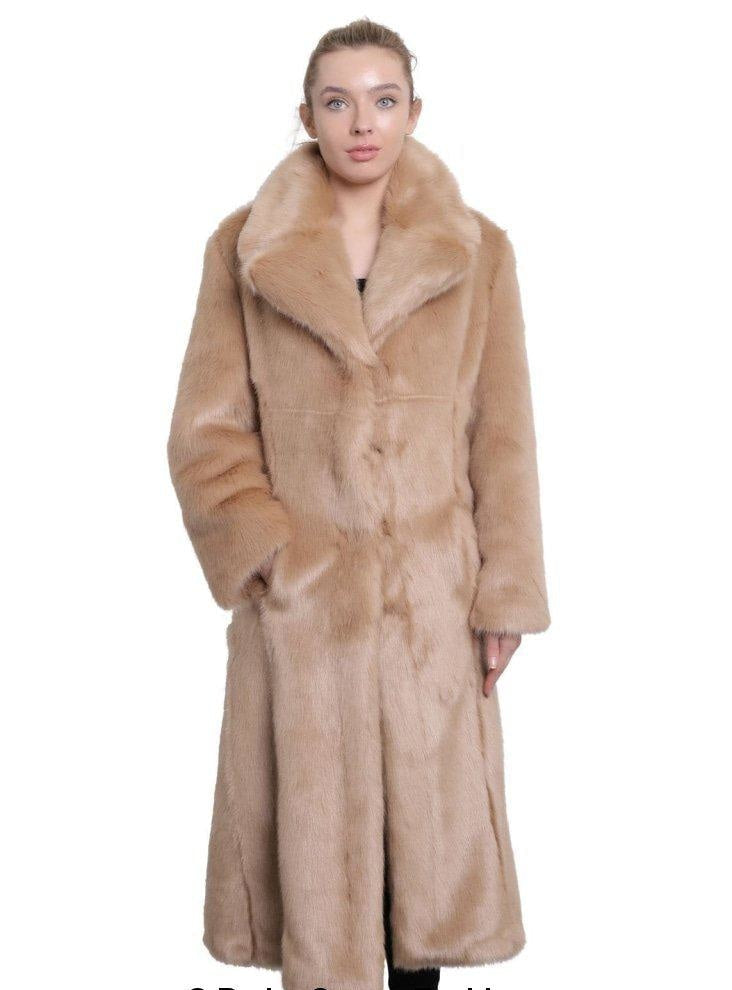 Womens Faux Fur Long Coat