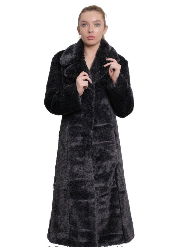 Womens Faux Fur Long Coat