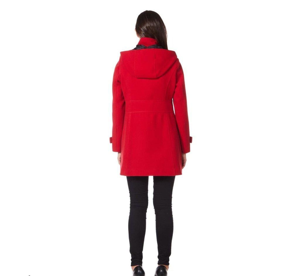 Hooded Toggle Fastened Slim Fit Coat