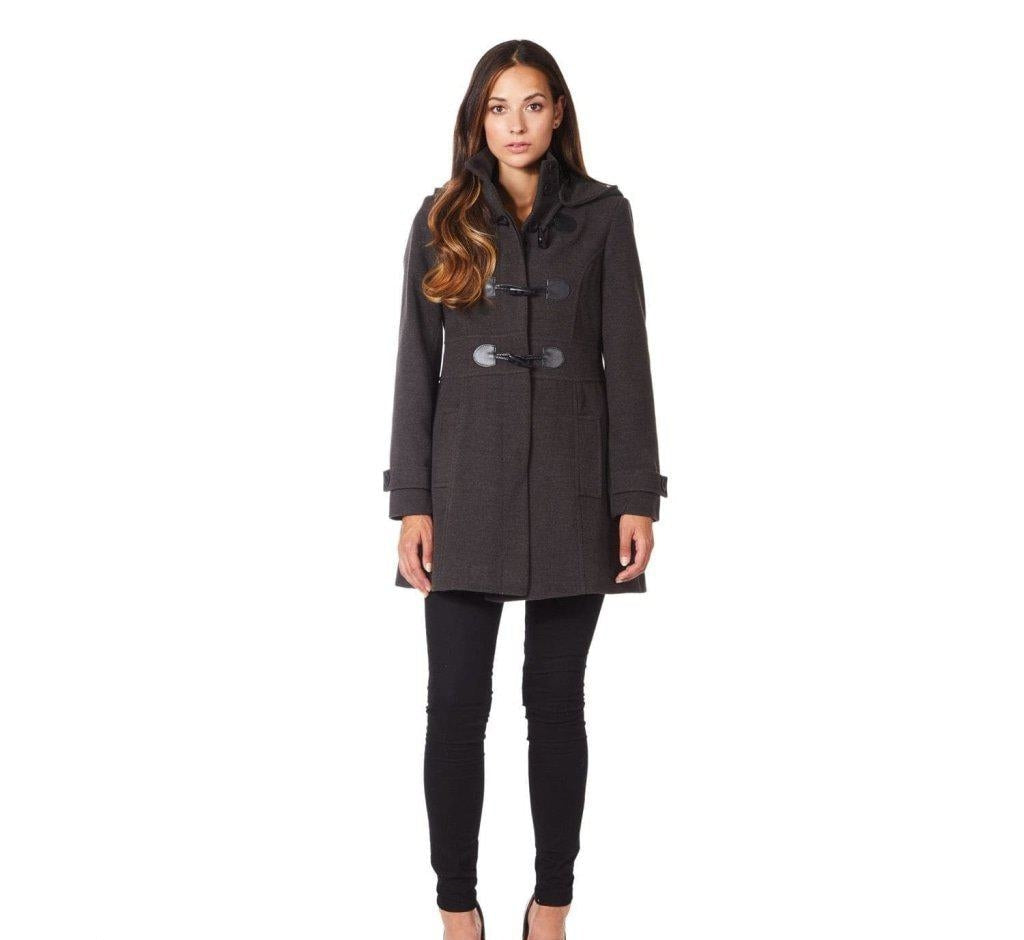 Hooded Toggle Fastened Slim Fit Coat