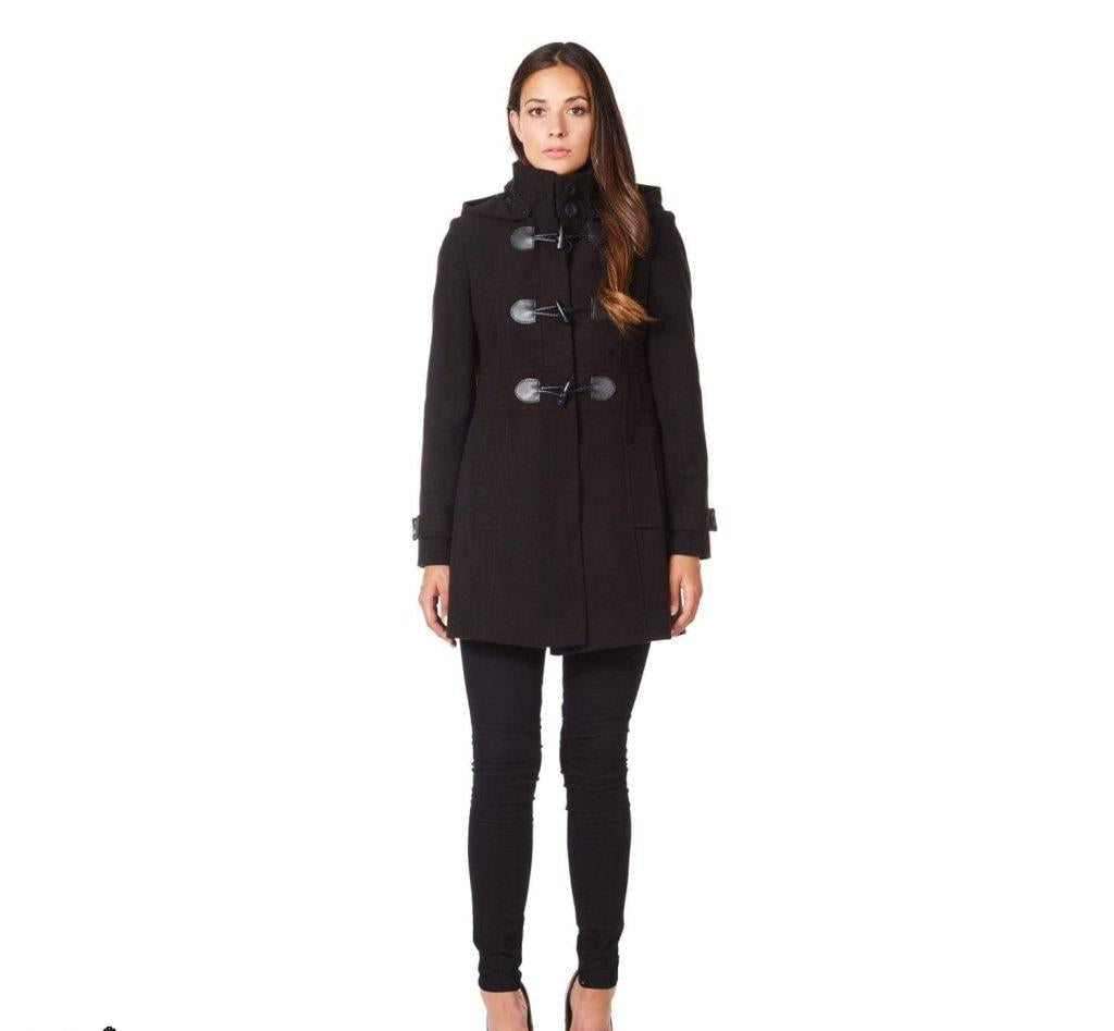 Hooded Toggle Fastened Slim Fit Coat