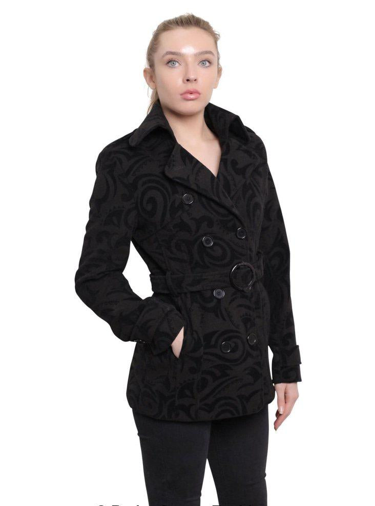 Womens Tribal Print Double Breasted Short Coat