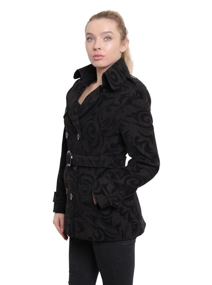 Womens Tribal Print Double Breasted Short Coat