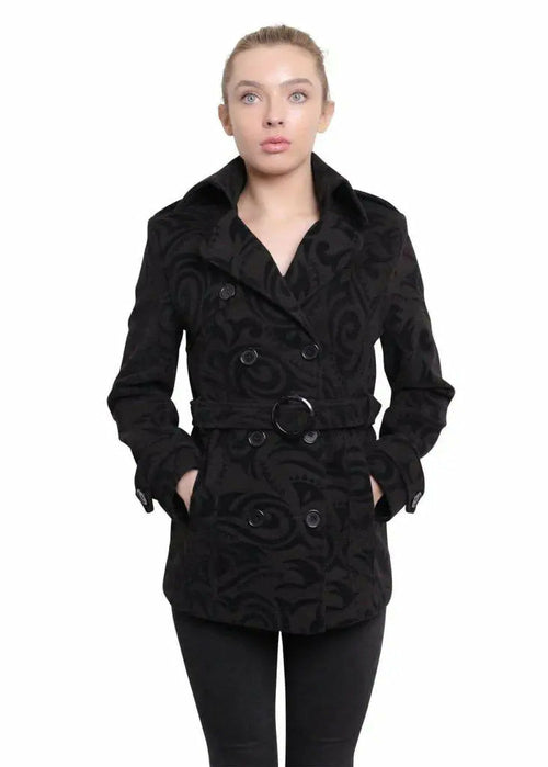 Womens Tribal Print Double Breasted Short Coat