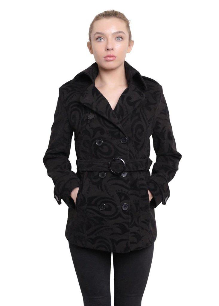 Womens Tribal Print Double Breasted Short Coat