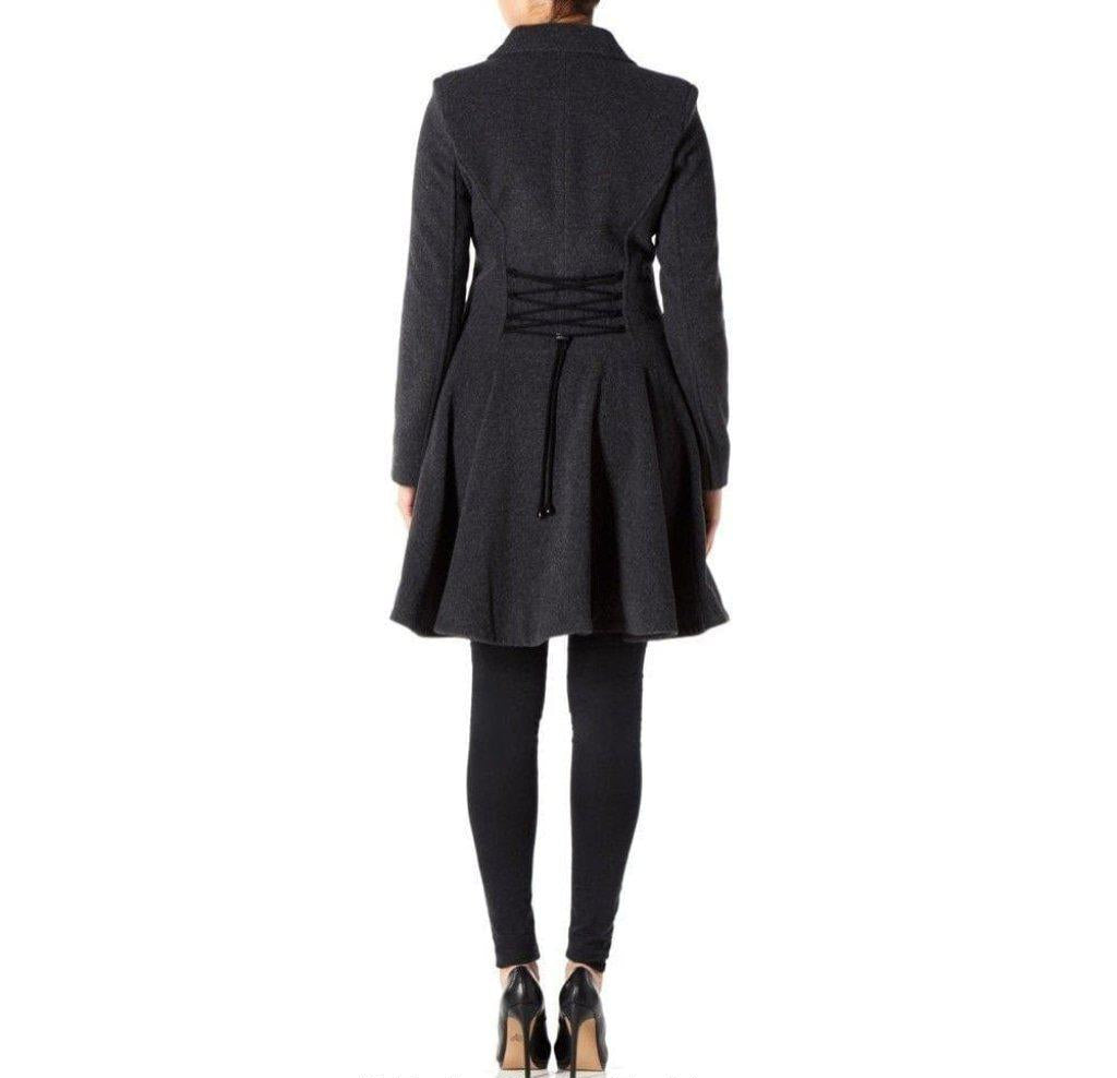 Wool Blend Double Breasted Skater Coat