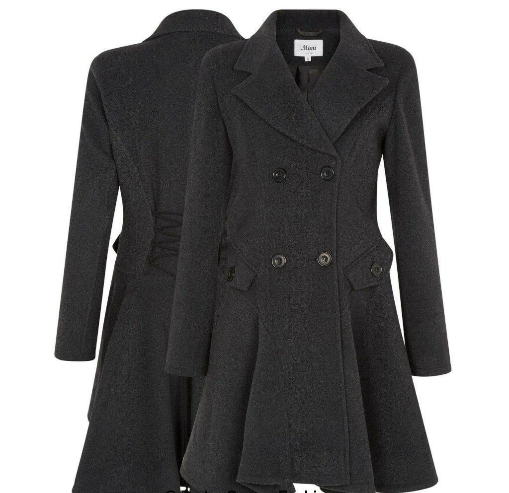 Wool Blend Double Breasted Skater Coat