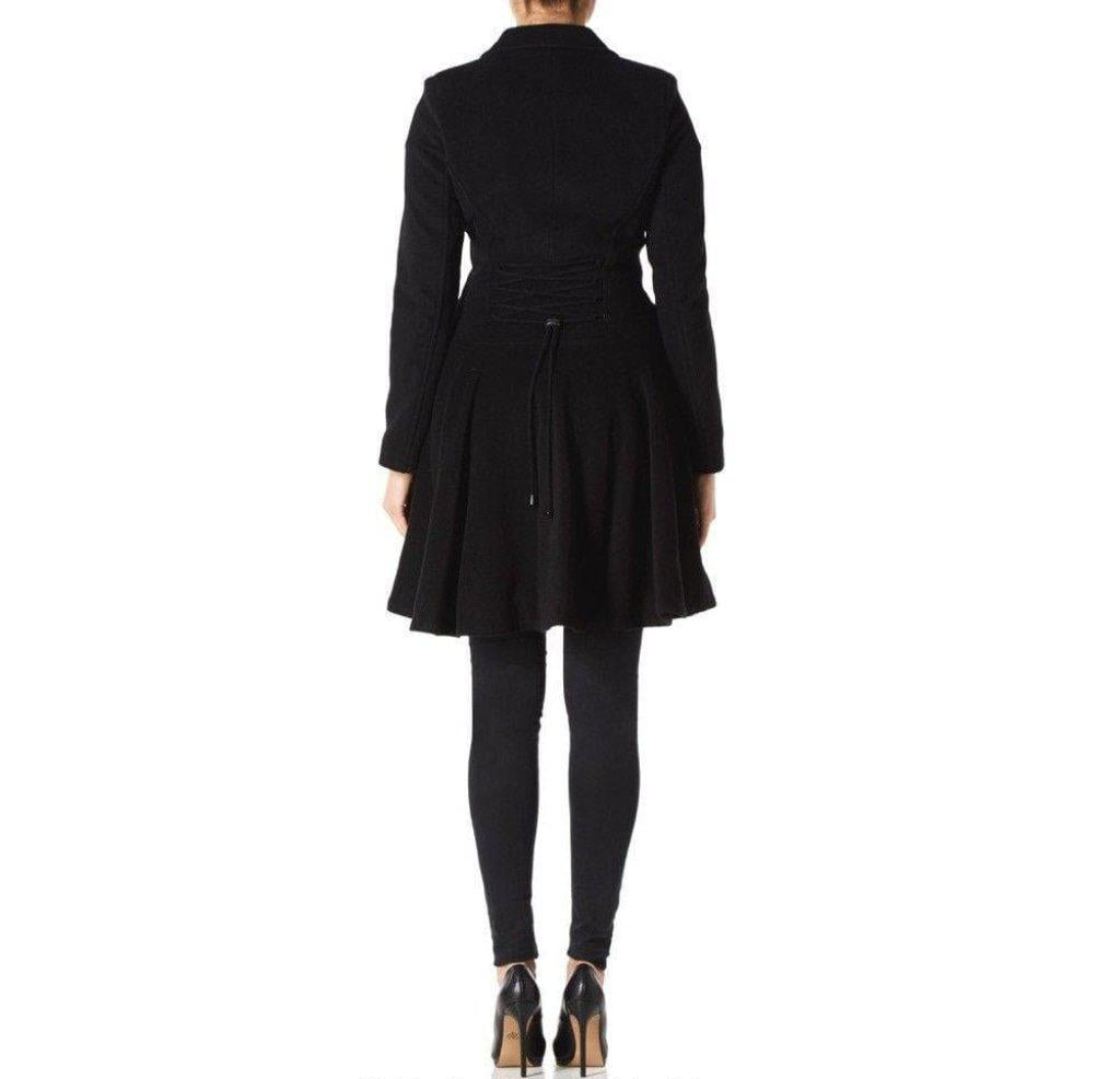 Wool Blend Double Breasted Skater Coat