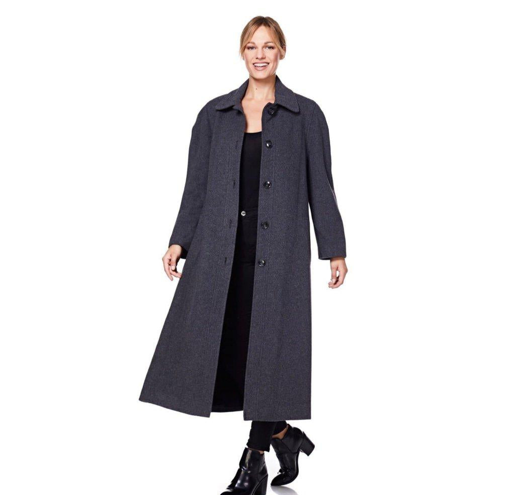 Curve Wool & Cashmere Blend Plus Size Long Coat