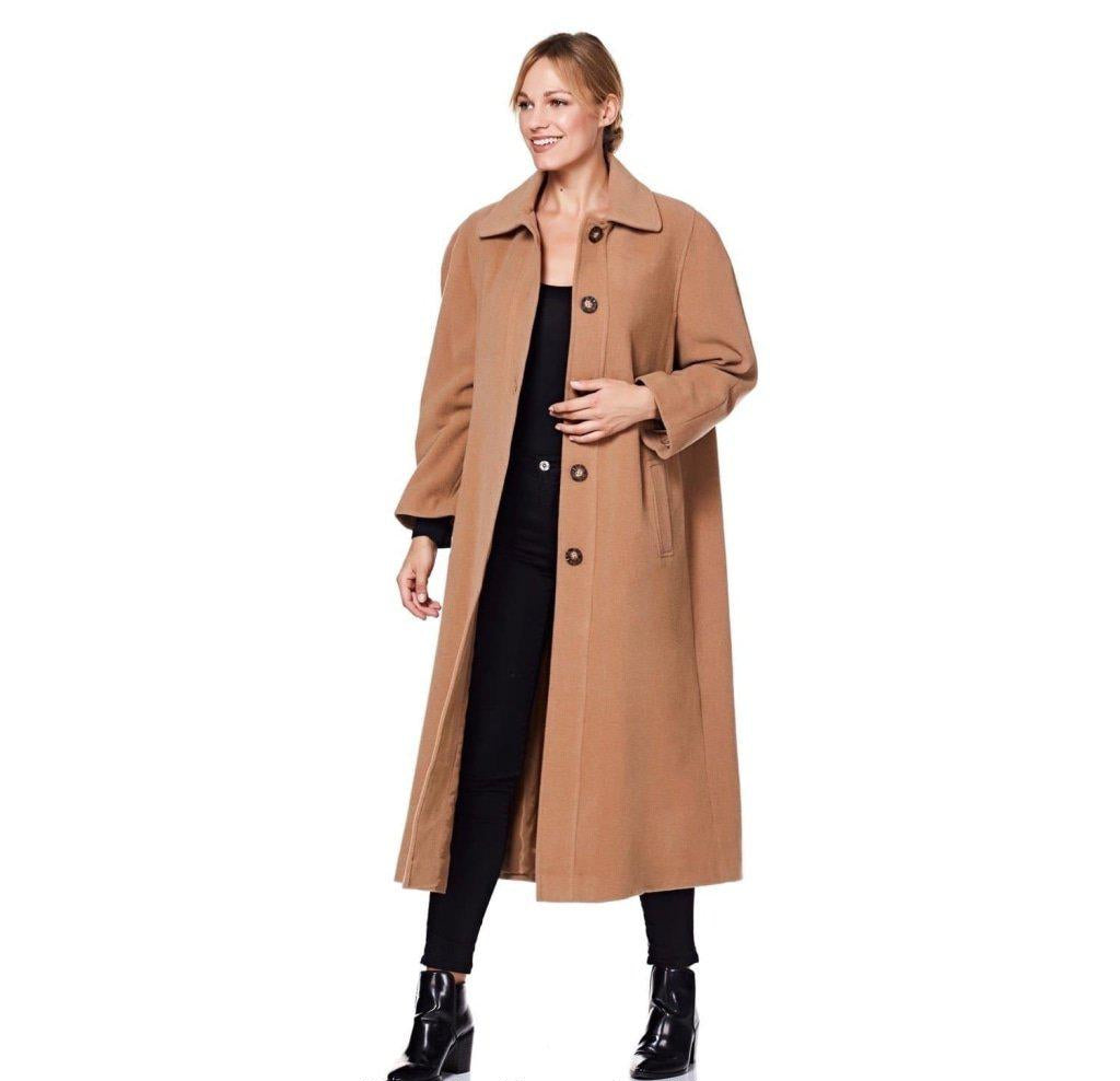 Curve Wool & Cashmere Blend Plus Size Long Coat