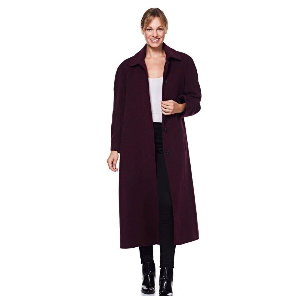 Curve Wool & Cashmere Blend Plus Size Long Coat