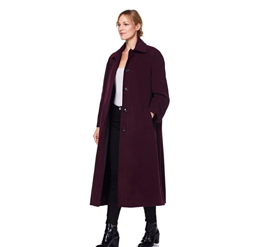 Curve Wool & Cashmere Blend Plus Size Long Coat