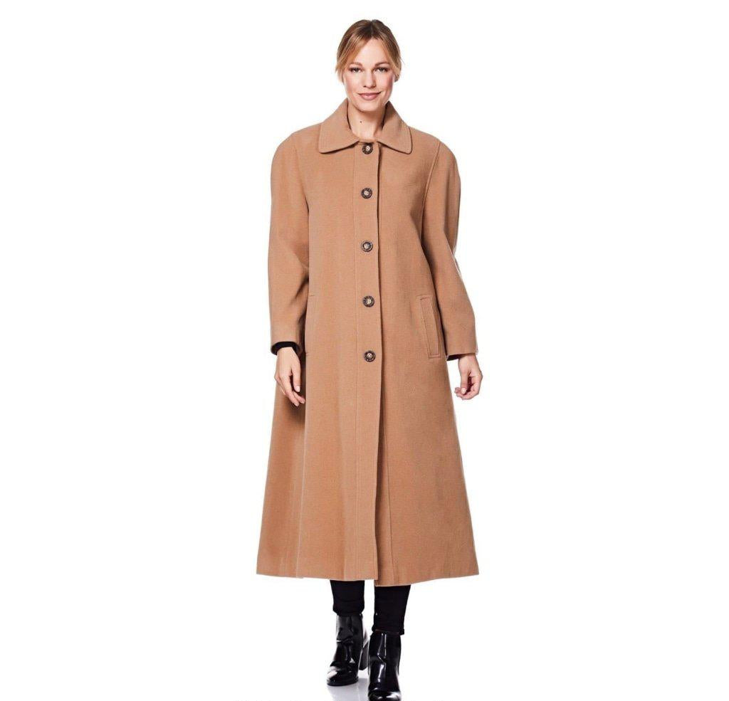 Curve Wool & Cashmere Blend Plus Size Long Coat