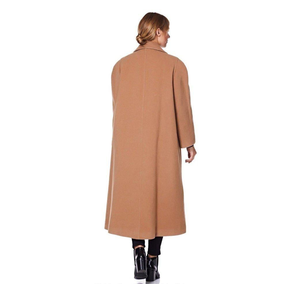 Curve Wool & Cashmere Blend Plus Size Long Coat