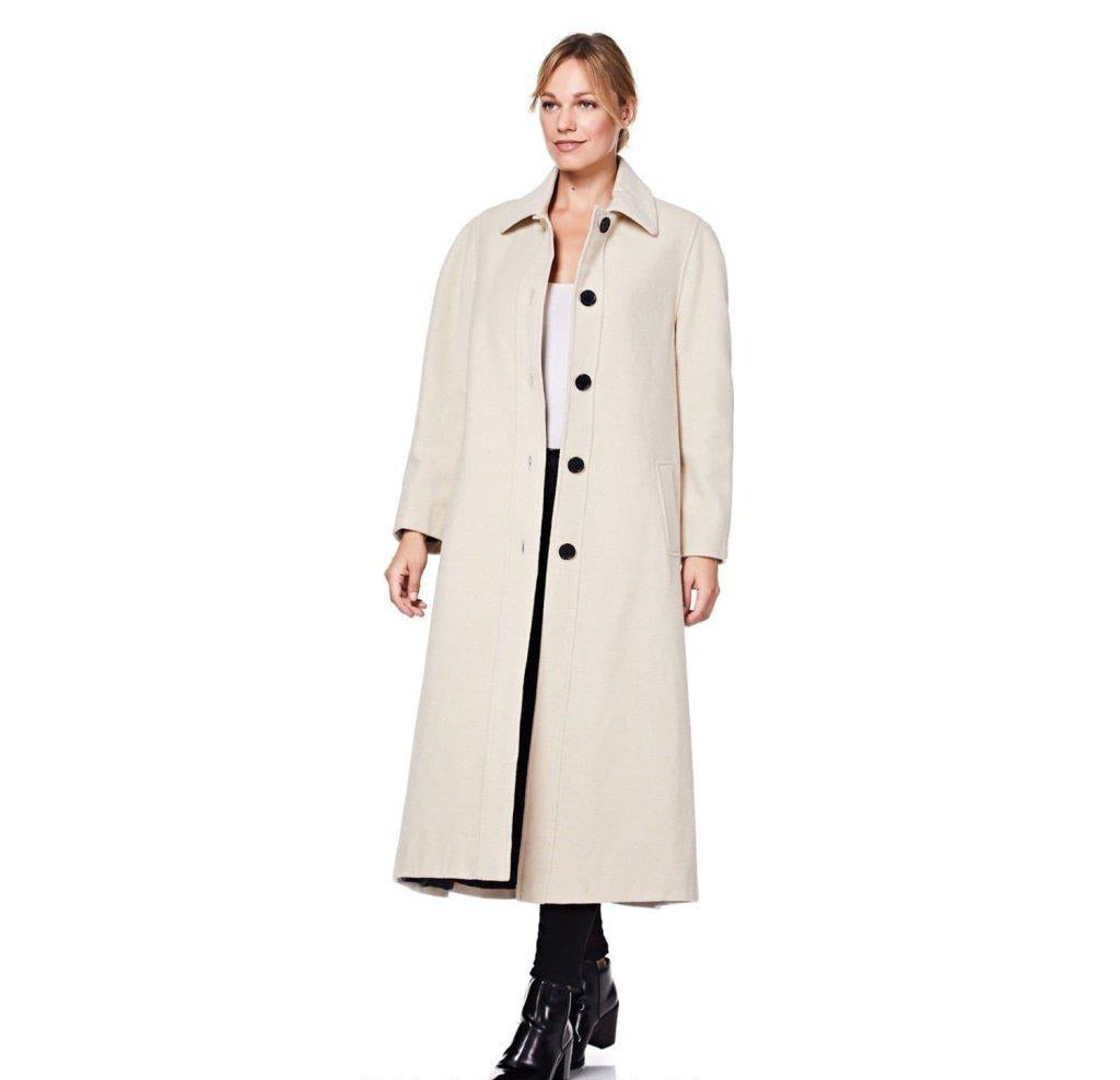 Curve Wool & Cashmere Blend Plus Size Long Coat