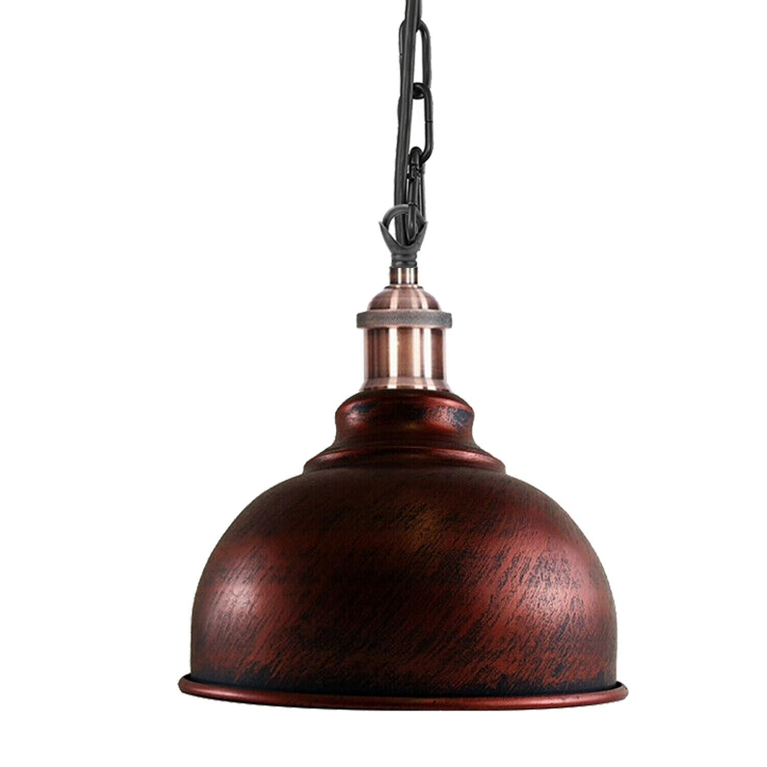 Industrial Vintage Ceiling Light Rustic Red Metal Conduit Retro