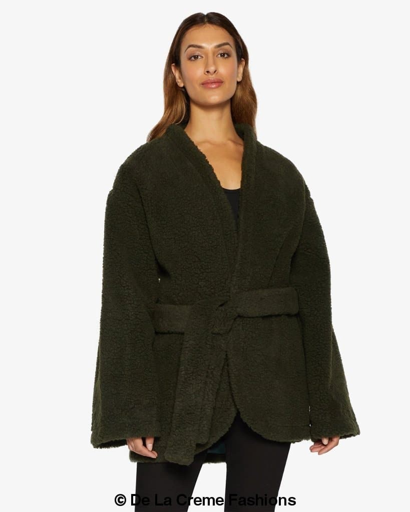Soft Teddy Wrap Coat with Belt – Style 1917