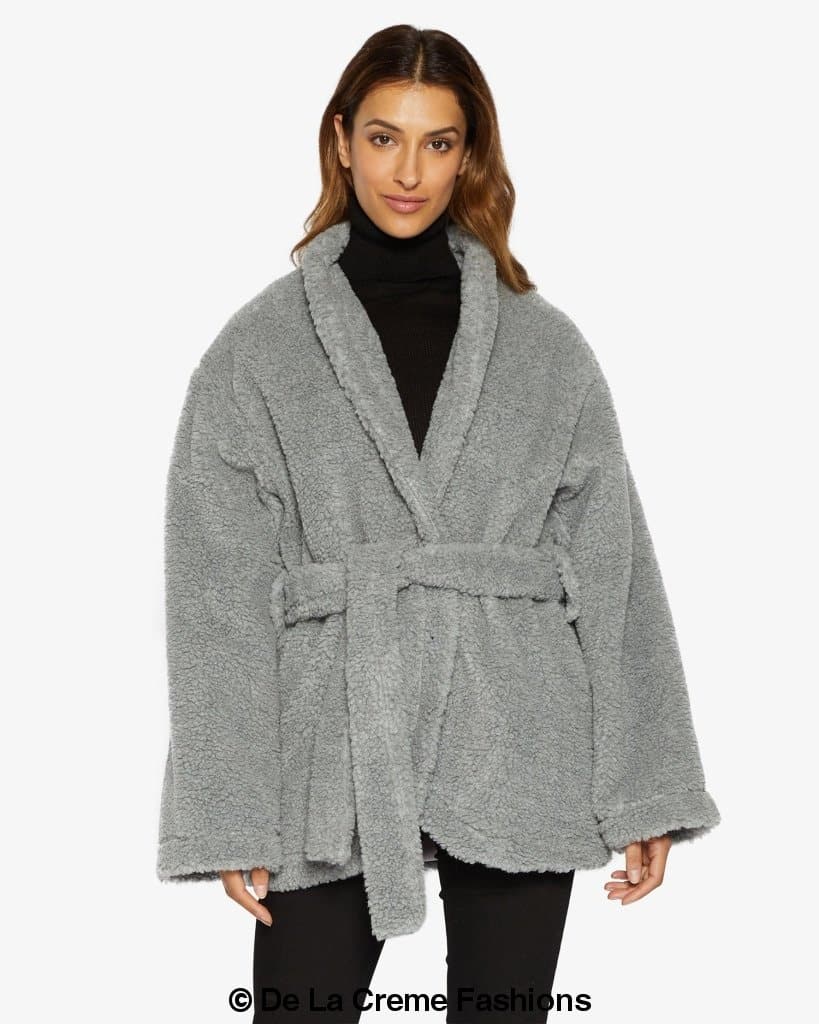 Soft Teddy Wrap Coat with Belt – Style 1917