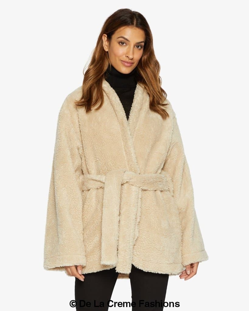 Soft Teddy Wrap Coat with Belt – Style 1917