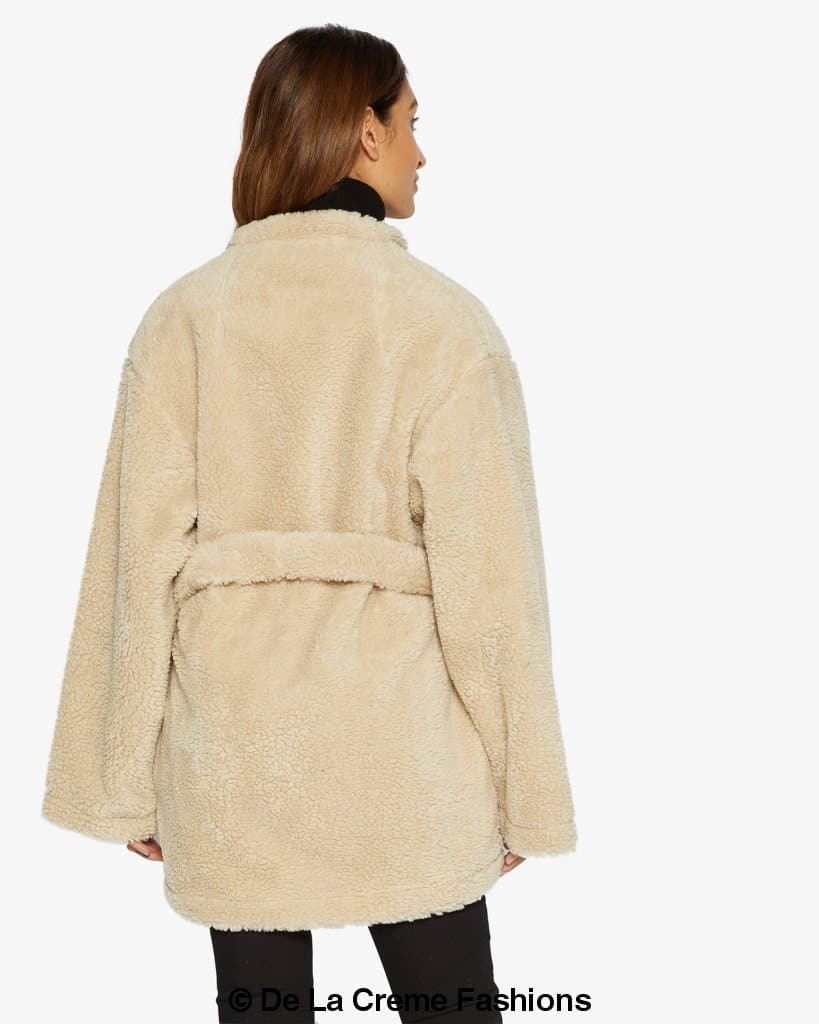Soft Teddy Wrap Coat with Belt – Style 1917
