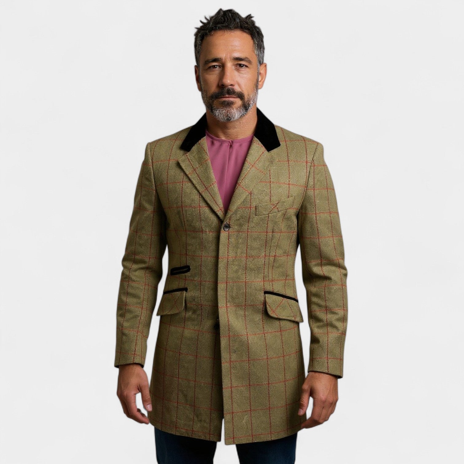 MAN Check Design Retro Mod Coat