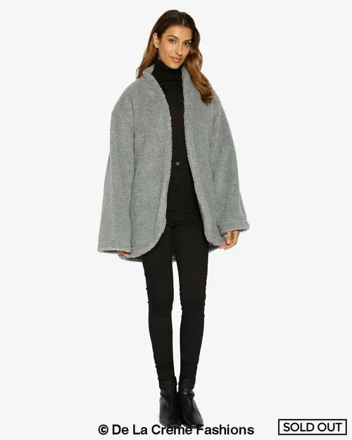 Soft Teddy Wrap Coat with Belt – Style 1917