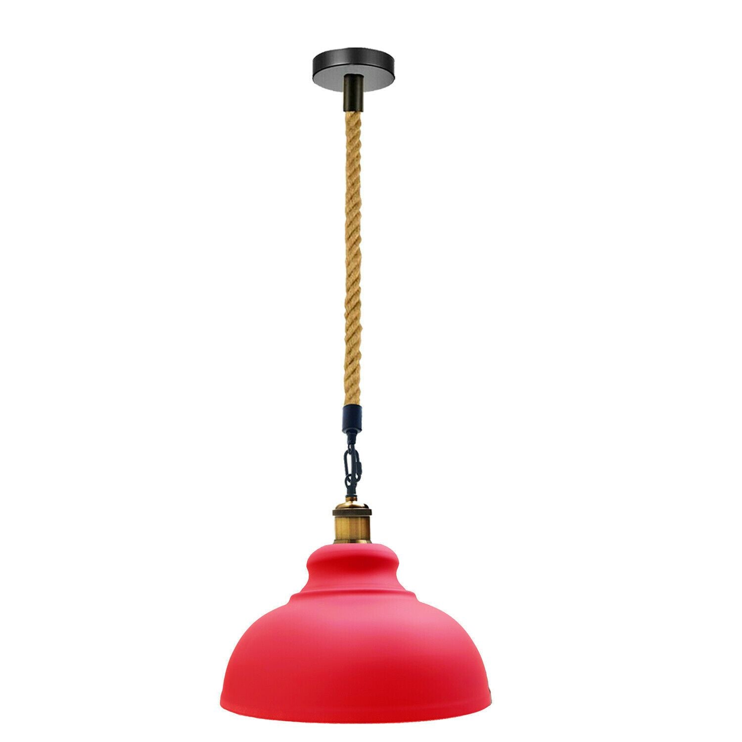 Red Metal Industrial Pendant Shade Modern Hemp Hanging Retro