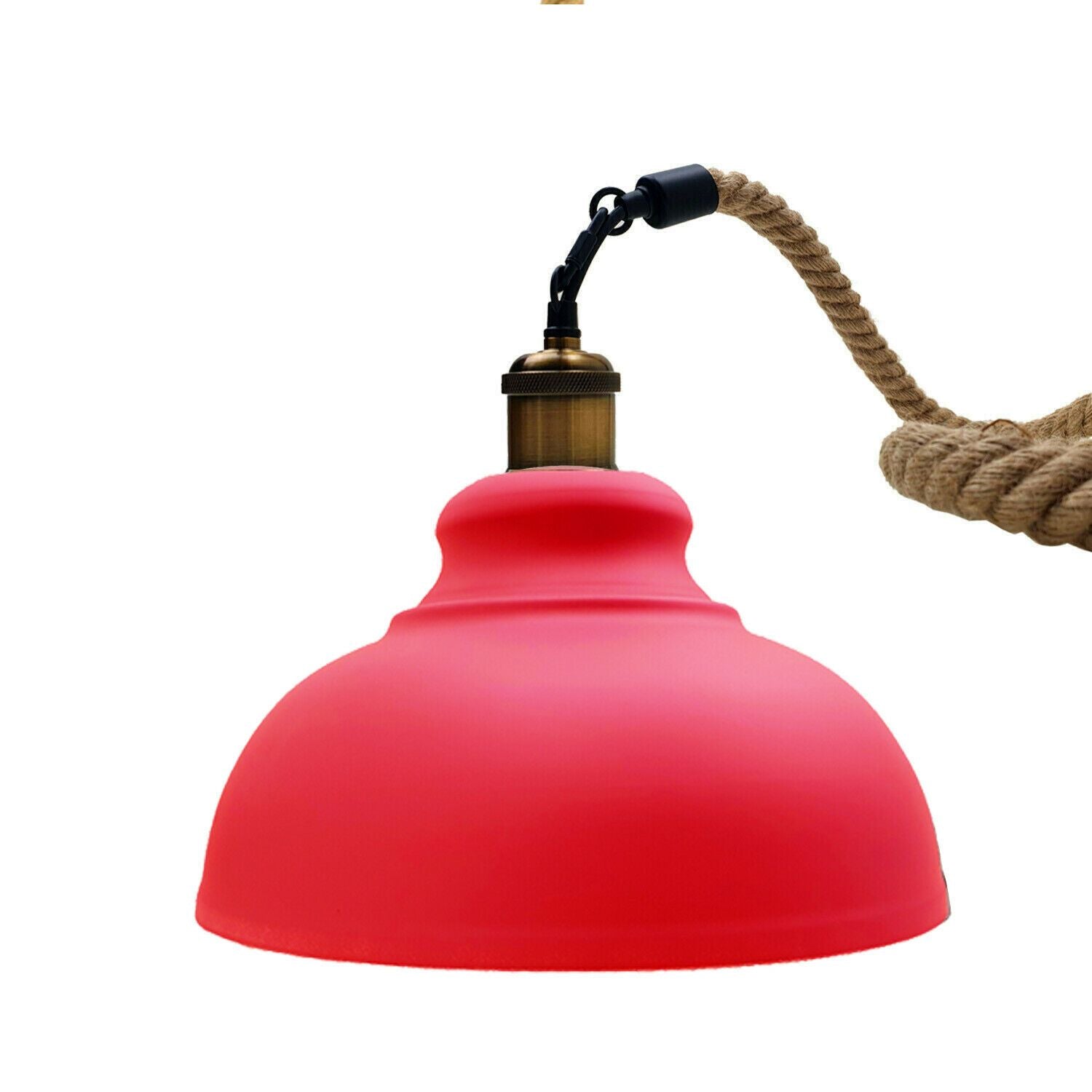 Red Metal Industrial Pendant Shade Modern Hemp Hanging Retro